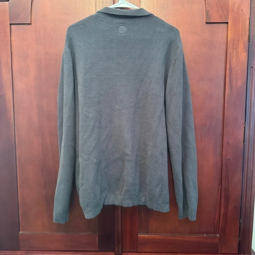 Common People Men's grey Zip Up Cardigan Size Large 100% Cotton w/ pocket